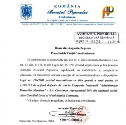 Chiru jubilează. Ce i-a transmis Avocatul Poporului legat de acţiunile municipalităţii în Port